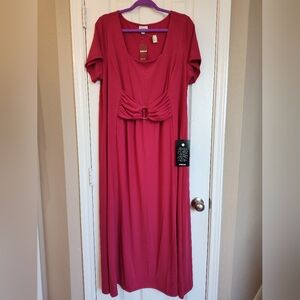 Avenue Pink Ruched Front Maxi Dress